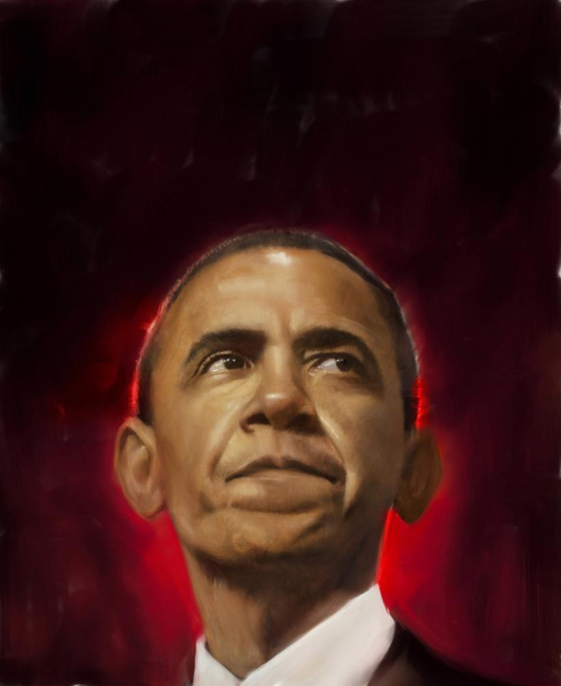 Robert Hunt, Obama, portrait, new republic