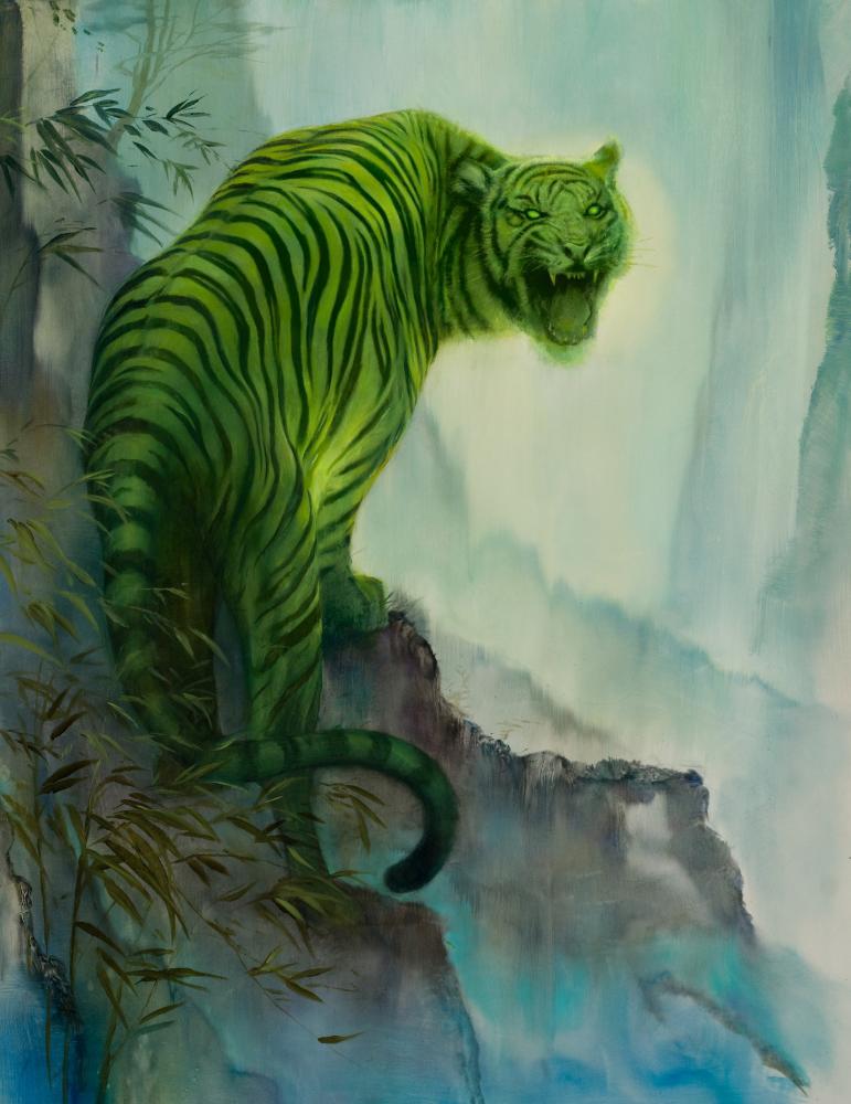 robert hunt, tiger, book cover, illustration