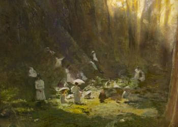 Robert hunt, painting , Picnic at Hanging Rock